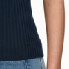 Damen Kurzarm-Strickpullover mit Rippstruktur