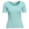 Damen Kurzarm-Strickpullover mit Rippstruktur