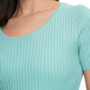 Damen Kurzarm-Strickpullover mit Rippstruktur