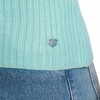 Damen Kurzarm-Strickpullover mit Rippstruktur