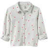 Mädchen Seersucker-Bluse mit Herz-Allover