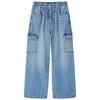Mädchen Wide-Leg-Jeans mit Beintaschen