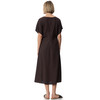 Damen Leinen-Kleid mit kurzen Ärmeln