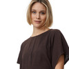 Damen Leinen-Kleid mit kurzen Ärmeln