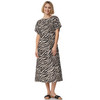 Damen Leinen-Kleid mit kurzen Ärmeln