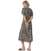 Damen Leinen-Kleid mit kurzen Ärmeln