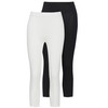 2 Damen 3/4-Leggings unifarben