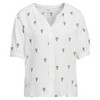 Damen Musselin-Bluse mit Palmen-Stickerei