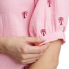 Damen Musselin-Bluse mit Palmen-Stickerei