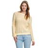 Damen Strickpullover mit Häkel-Muster