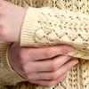 Damen Strickpullover mit Häkel-Muster