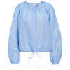 Damen Leinen-Bluse mit Tunnelzug