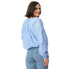 Damen Leinen-Bluse mit Tunnelzug