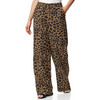 Damen Leinen-Hose im Leo-Look