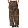 Damen Leinen-Hose im Leo-Look