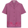 Damen Seersucker-Bluse mit Stickerei