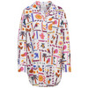 Damen Leinen-Bluse mit Allover-Print