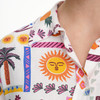 Damen Leinen-Bluse mit Allover-Print