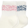 2 Paar Damen Tennissocken mit Leo-Motiv