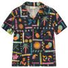 Jungen Leinen-Hemd mit Allover-Muster