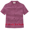 Mädchen Seersucker-Bluse mit Stickerei