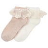 2 Paar Mädchen Socken mit Rüschen