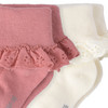 2 Paar Newborn Socken mit Spitze