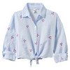 Mädchen Seersucker-Bluse mit Stickerei