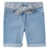 Mädchen Jeansshorts mit Stoffgürtel
