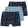 3 Jungen Boxer mit Fußball-Motiven dunkelblau / hellblau