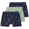 3 Jungen Boxer mit Fußball-Motiven dunkelblau / salbei