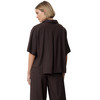 Damen Leinen-Bluse mit Hemdkragen