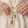 Damen Leinen-Bluse mit Knopfleiste