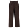 Damen Leinen-Hose mit weitem Bein dunkelbraun