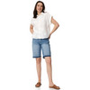Damen Straight-Jeansshorts mit Knopfleiste