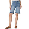 Damen Straight-Jeansshorts mit Knopfleiste