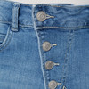 Damen Straight-Jeansshorts mit Knopfleiste