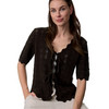 Damen Strickjacke mit Ajourmuster
