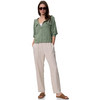 Damen Leinen-Bluse mit Kapuze