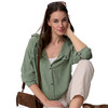 Damen Leinen-Bluse mit Kapuze