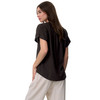 Damen Leinen-Bluse mit Zierknöpfen