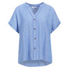 Damen Leinen-Bluse mit Zierknöpfen