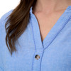 Damen Leinen-Bluse mit Zierknöpfen