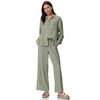Damen Leinen-Bluse mit Brusttasche