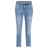 Dames slim fit-jeans met gevlochten riem