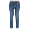 Dames slim fit-jeans met gevlochten riem