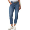 Dames slim fit-jeans met gevlochten riem