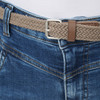 Dames slim fit-jeans met gevlochten riem