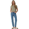 Dames mom-jeans met strikceintuur