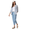 Damen Leinen-Bluse mit Streifen